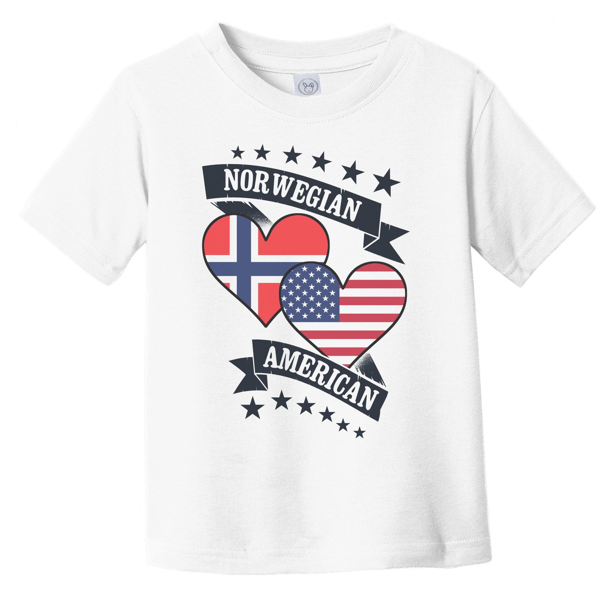 Norwegian American Heart Flags Norway America Infant Toddler T-Shirt