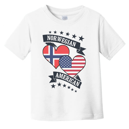 Norwegian American Heart Flags Norway America Infant Toddler T-Shirt