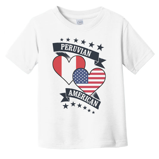 Peruvian American Heart Flags Peru America Infant Toddler T-Shirt
