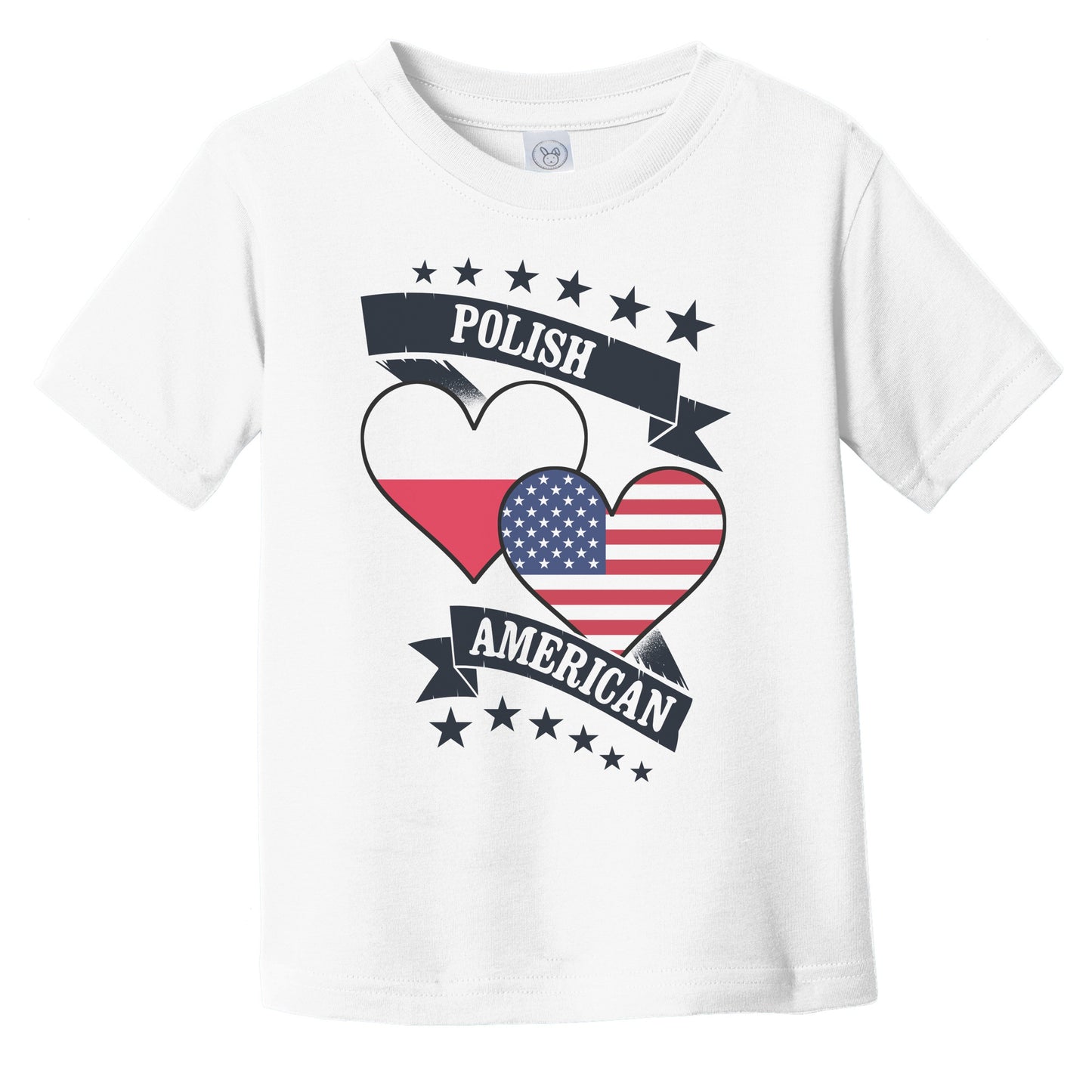 Polish American Heart Flags Poland America Infant Toddler T-Shirt