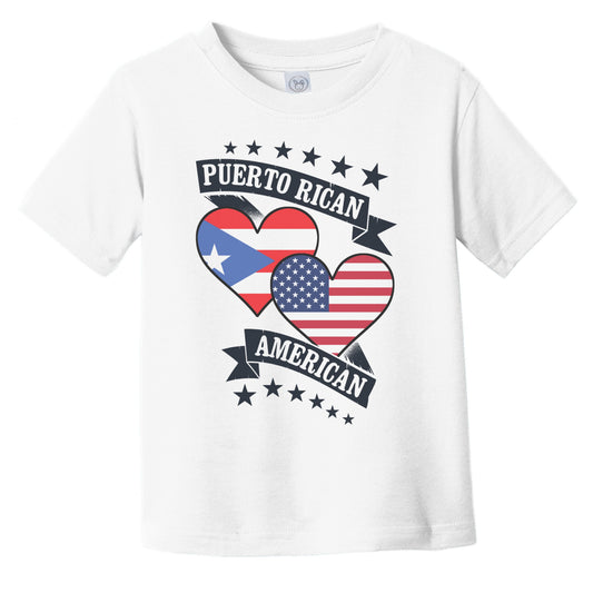 Puerto Rican American Heart Flags Puerto Rico America Infant Toddler T-Shirt