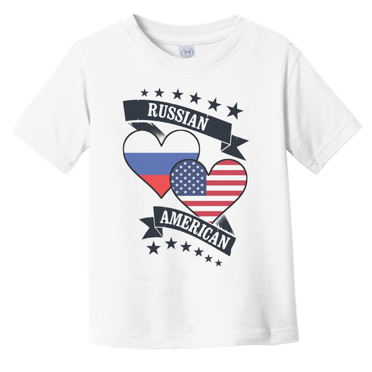 Russian American Heart Flags Russia America Infant Toddler T-Shirt