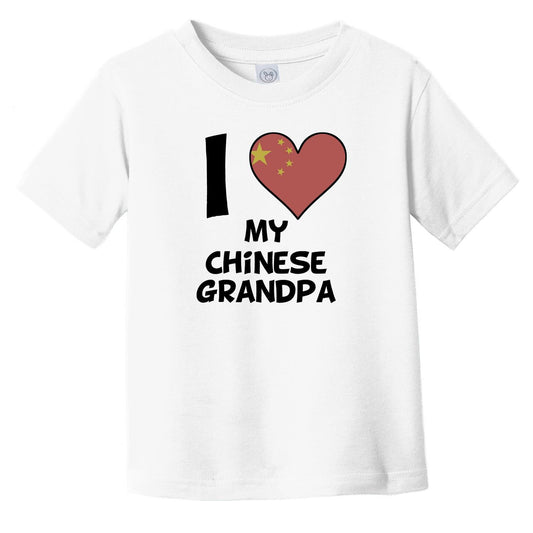I Heart My Chinese Grandpa China Flag Infant Toddler T-Shirt