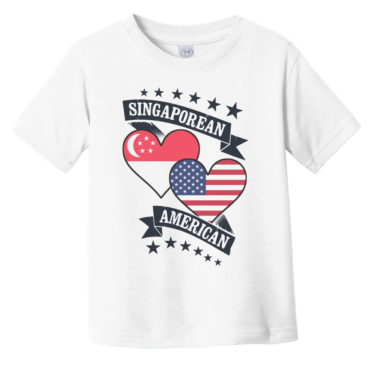 Singaporean American Heart Flags Singapore America Infant Toddler T-Shirt