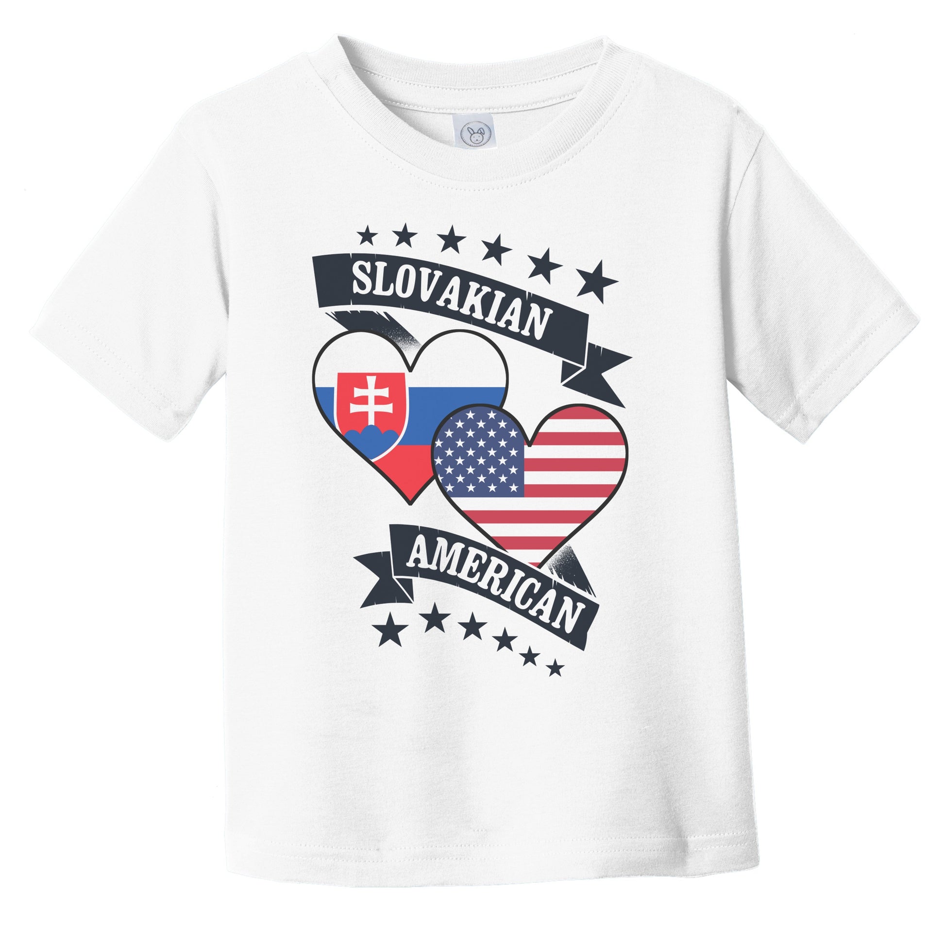 Slovakian American Heart Flags Slovakia America Infant Toddler T-Shirt