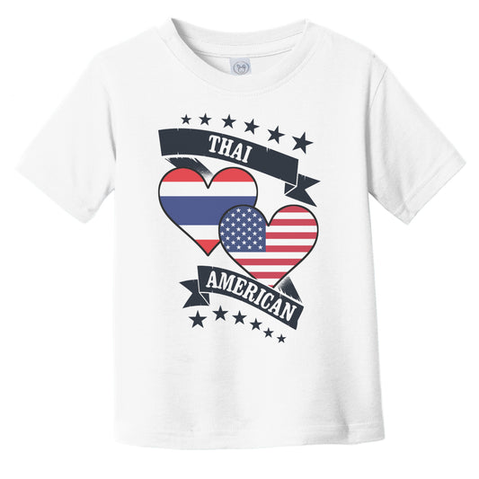 Thai American Heart Flags Thailand America Infant Toddler T-Shirt