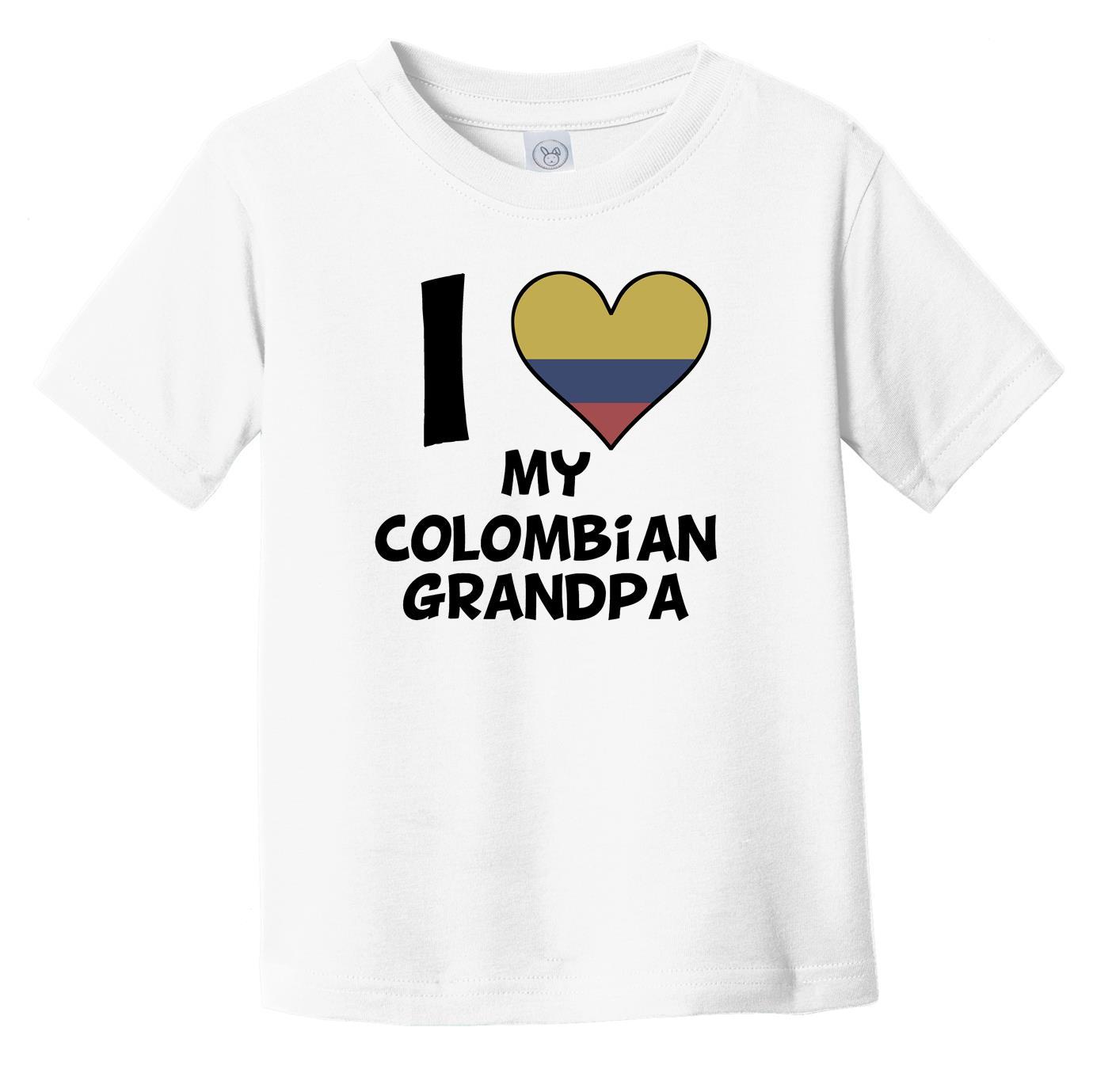 I Heart My Colombian Grandpa Colombia Flag Infant Toddler T-Shirt