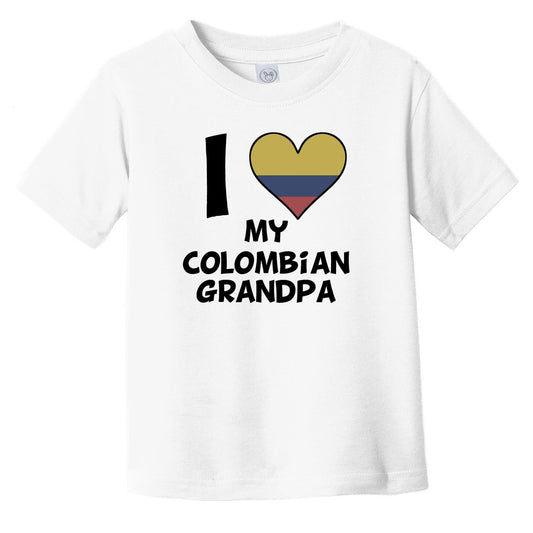 I Heart My Colombian Grandpa Colombia Flag Infant Toddler T-Shirt