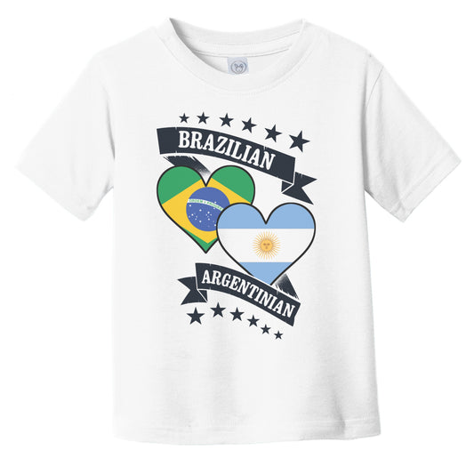 Brazilian Argentinian Heart Flags Brazil Argentina Infant Toddler T-Shirt