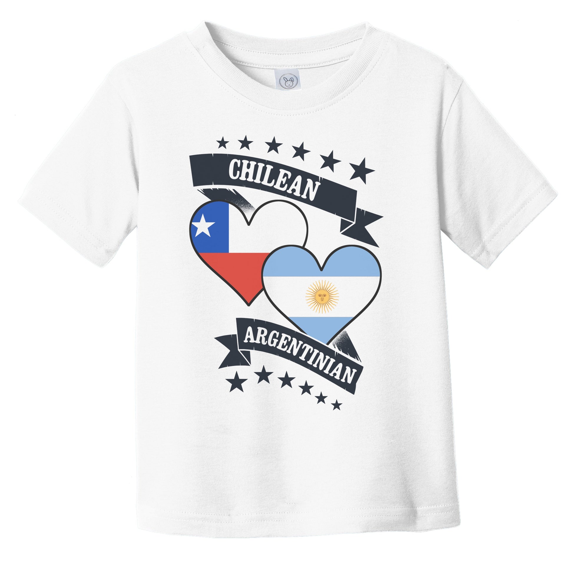 Chilean Argentinian Heart Flags Chile Argentina Infant Toddler T-Shirt