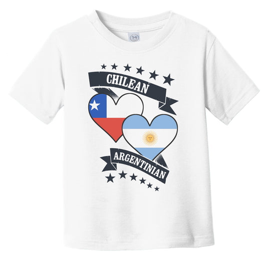 Chilean Argentinian Heart Flags Chile Argentina Infant Toddler T-Shirt