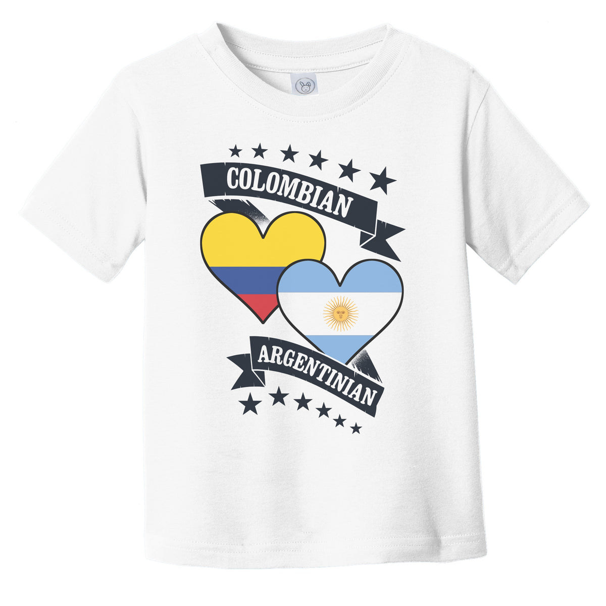 Colombian Argentinian Heart Flags Colombia Argentina Infant Toddler T-Shirt