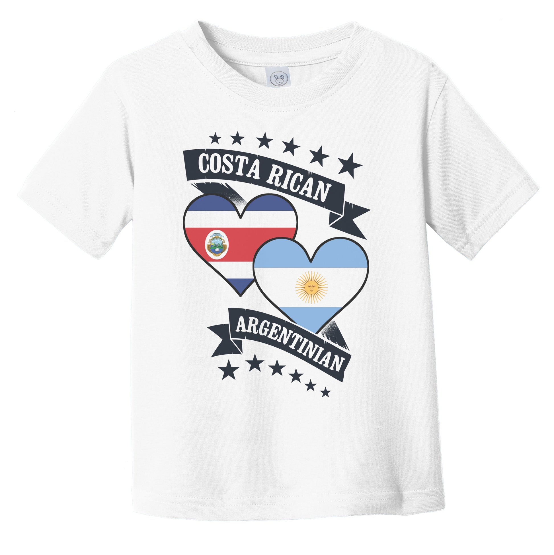 Costa Rican Argentinian Heart Flags Costa Rica Argentina Infant Toddler T-Shirt