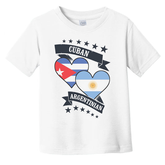 Cuban Argentinian Heart Flags Cuba Argentina Infant Toddler T-Shirt