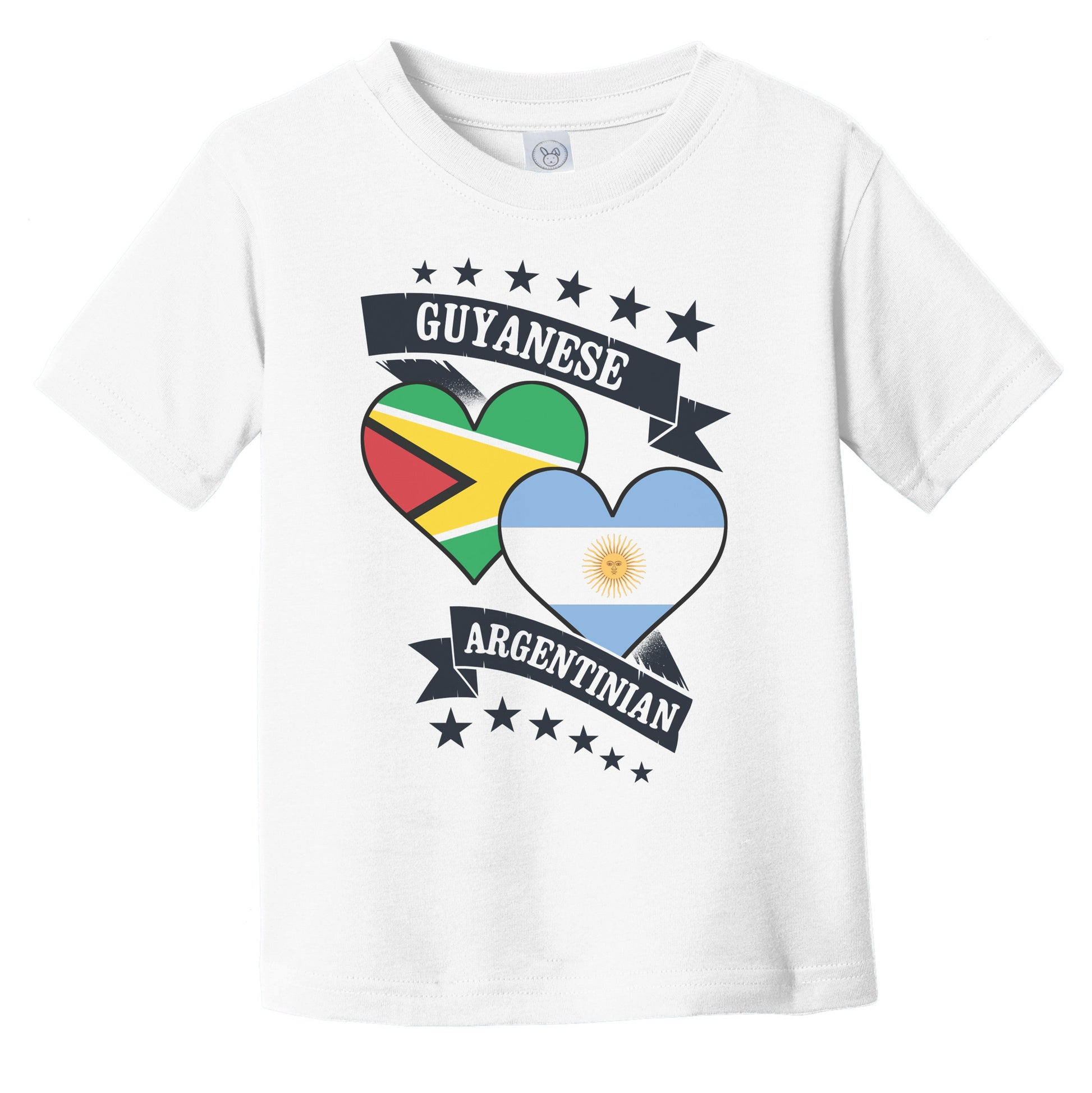Guyanese Argentinian Heart Flags Guyana Argentina Infant Toddler T-Shirt
