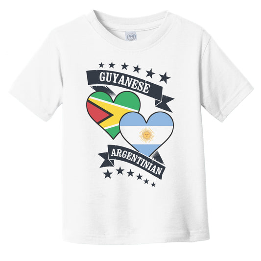 Guyanese Argentinian Heart Flags Guyana Argentina Infant Toddler T-Shirt