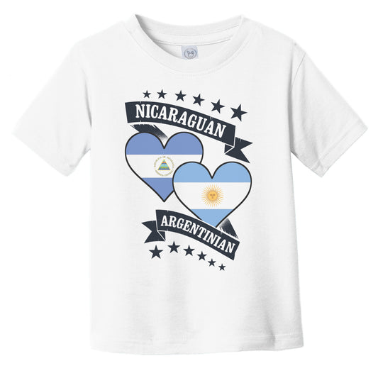 Nicaraguan Argentinian Heart Flags Nicaragua Argentina Infant Toddler T-Shirt