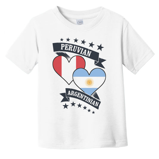 Peruvian Argentinian Heart Flags Peru Argentina Infant Toddler T-Shirt