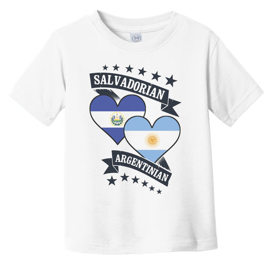 Salvadorian Argentinian Heart Flags El Salvador Argentina Infant Toddler T-Shirt