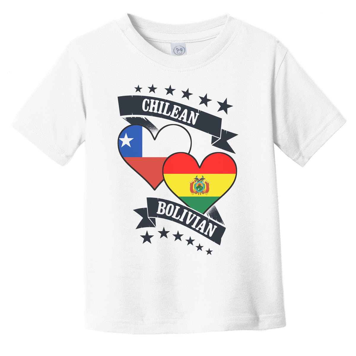 Chilean Bolivian Heart Flags Chile Bolivia Infant Toddler T-Shirt