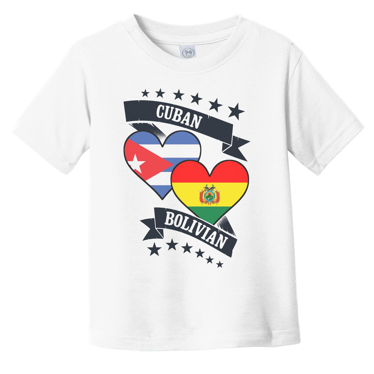 Cuban Bolivian Heart Flags Cuba Bolivia Infant Toddler T-Shirt
