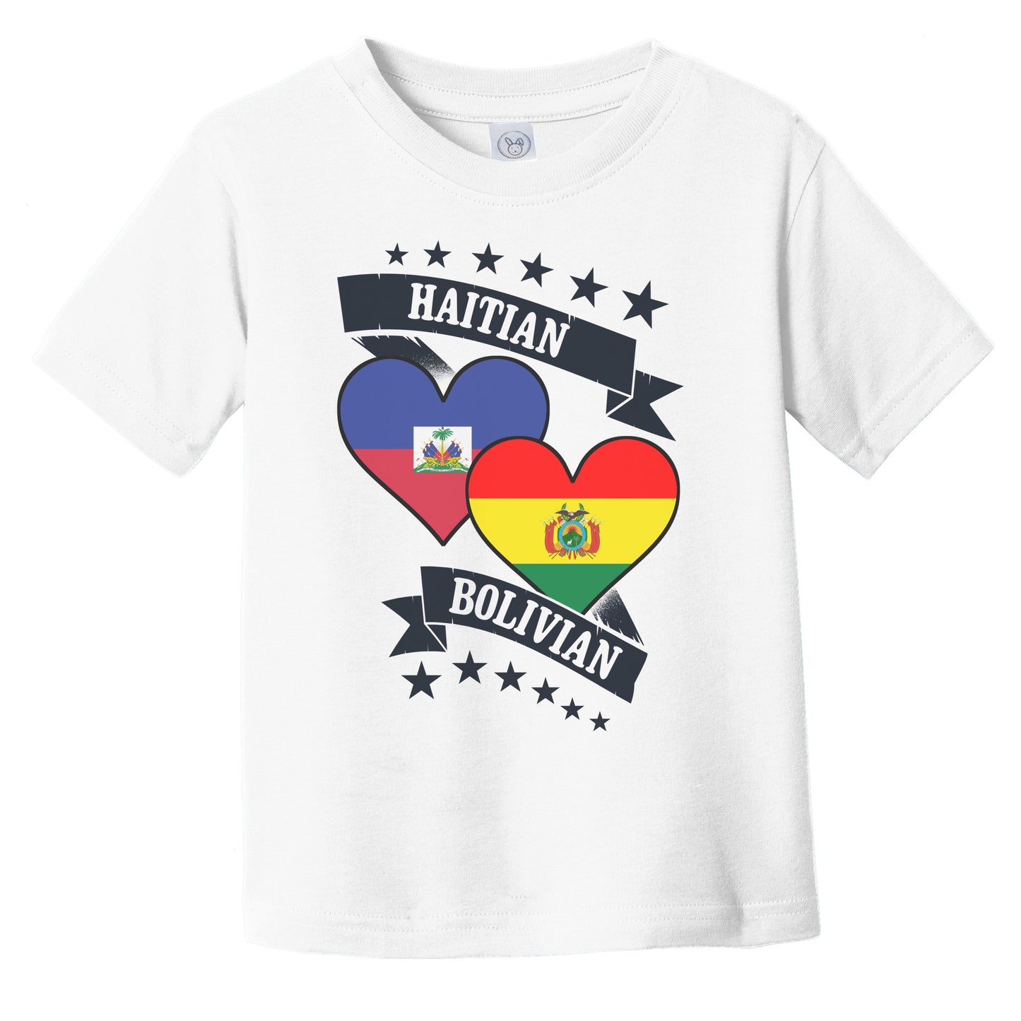 Haitian Bolivian Heart Flags Haiti Bolivia Infant Toddler T-Shirt