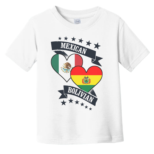 Mexican Bolivian Heart Flags Mexico Bolivia Infant Toddler T-Shirt