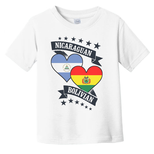 Nicaraguan Bolivian Heart Flags Nicaragua Bolivia Infant Toddler T-Shirt
