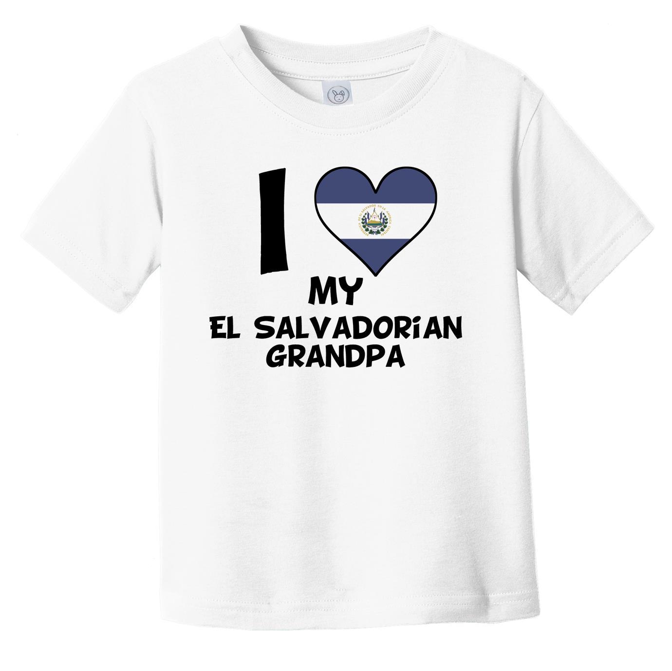 I Heart My El Salvadorian Grandpa El Salvador Flag Infant Toddler T-Shirt