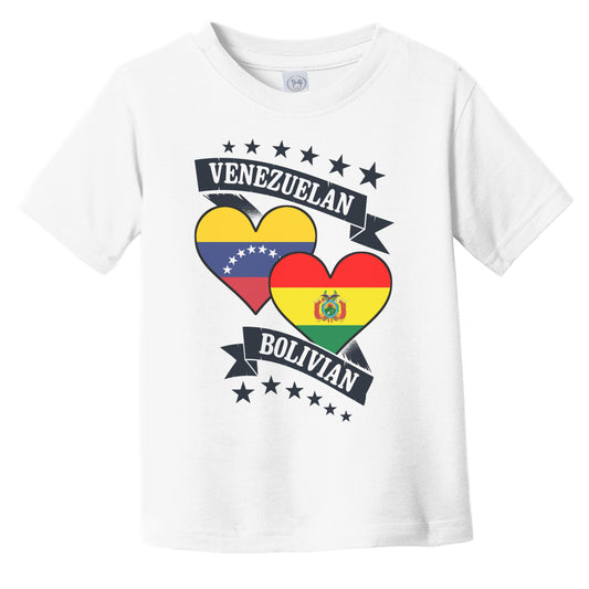 Venezuelan Bolivian Heart Flags Venezuela Bolivia Infant Toddler T-Shirt