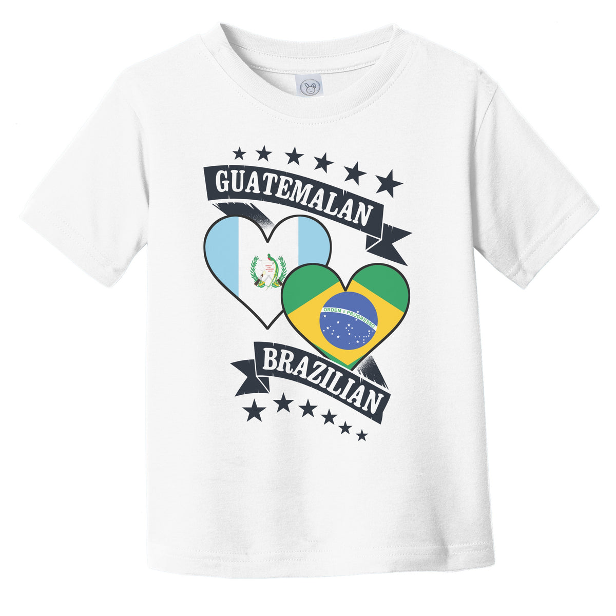 Guatemalan Brazilian Heart Flags Guatemala Brazil Infant Toddler T-Shirt