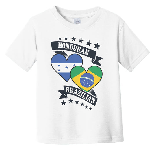 Honduran Brazilian Heart Flags Honduras Brazil Infant Toddler T-Shirt
