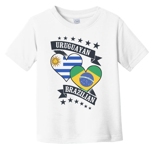 Uruguayan Brazilian Heart Flags Uruguay Brazil Infant Toddler T-Shirt