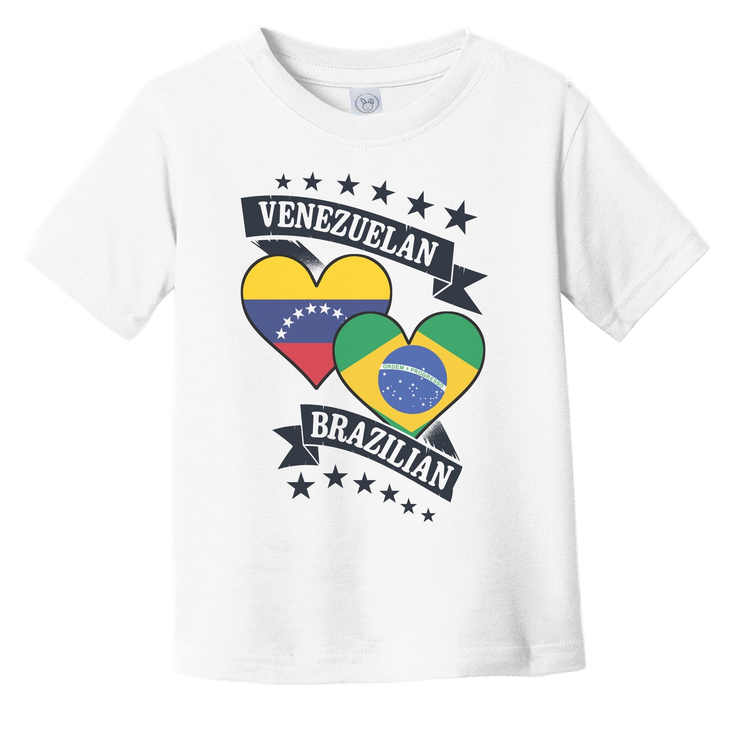 Venezuelan Brazilian Heart Flags Venezuela Brazil Infant Toddler T-Shirt