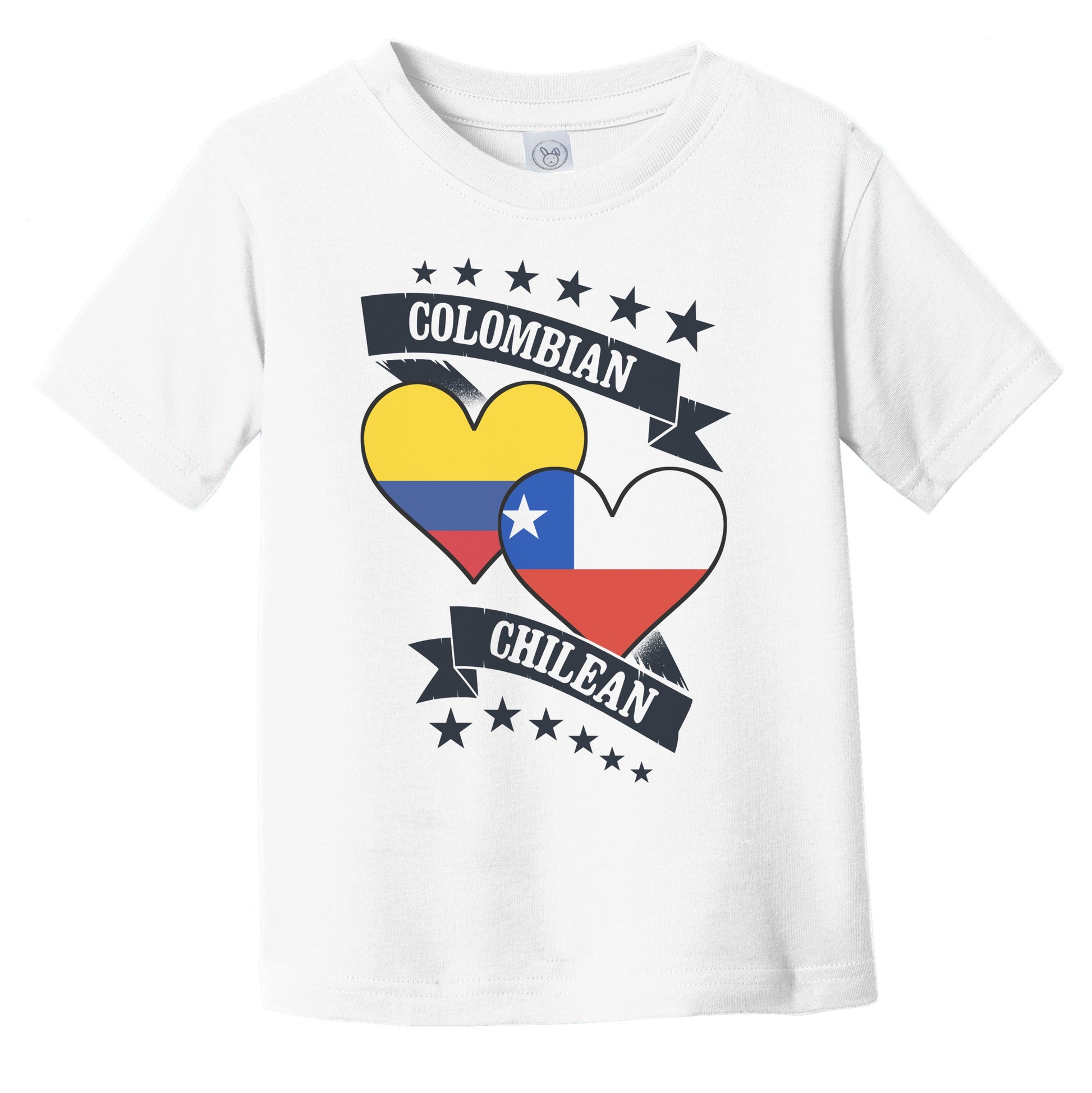 Colombian Chilean Heart Flags Colombia Chile Infant Toddler T-Shirt