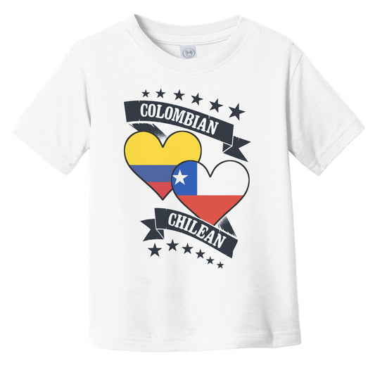 Colombian Chilean Heart Flags Colombia Chile Infant Toddler T-Shirt
