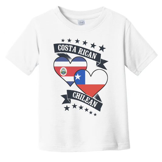 Costa Rican Chilean Heart Flags Costa Rica Chile Infant Toddler T-Shirt