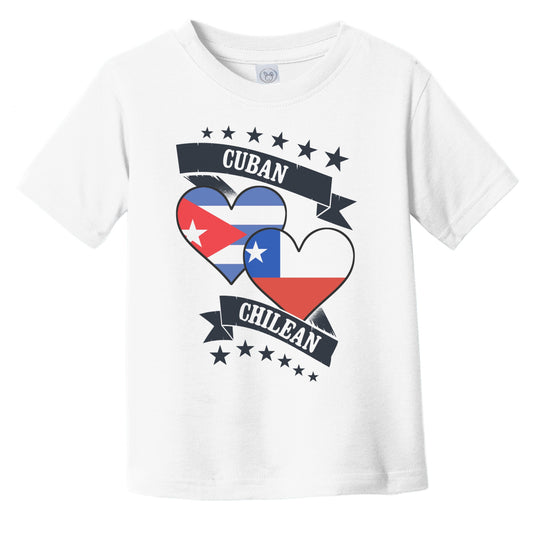 Cuban Chilean Heart Flags Cuba Chile Infant Toddler T-Shirt