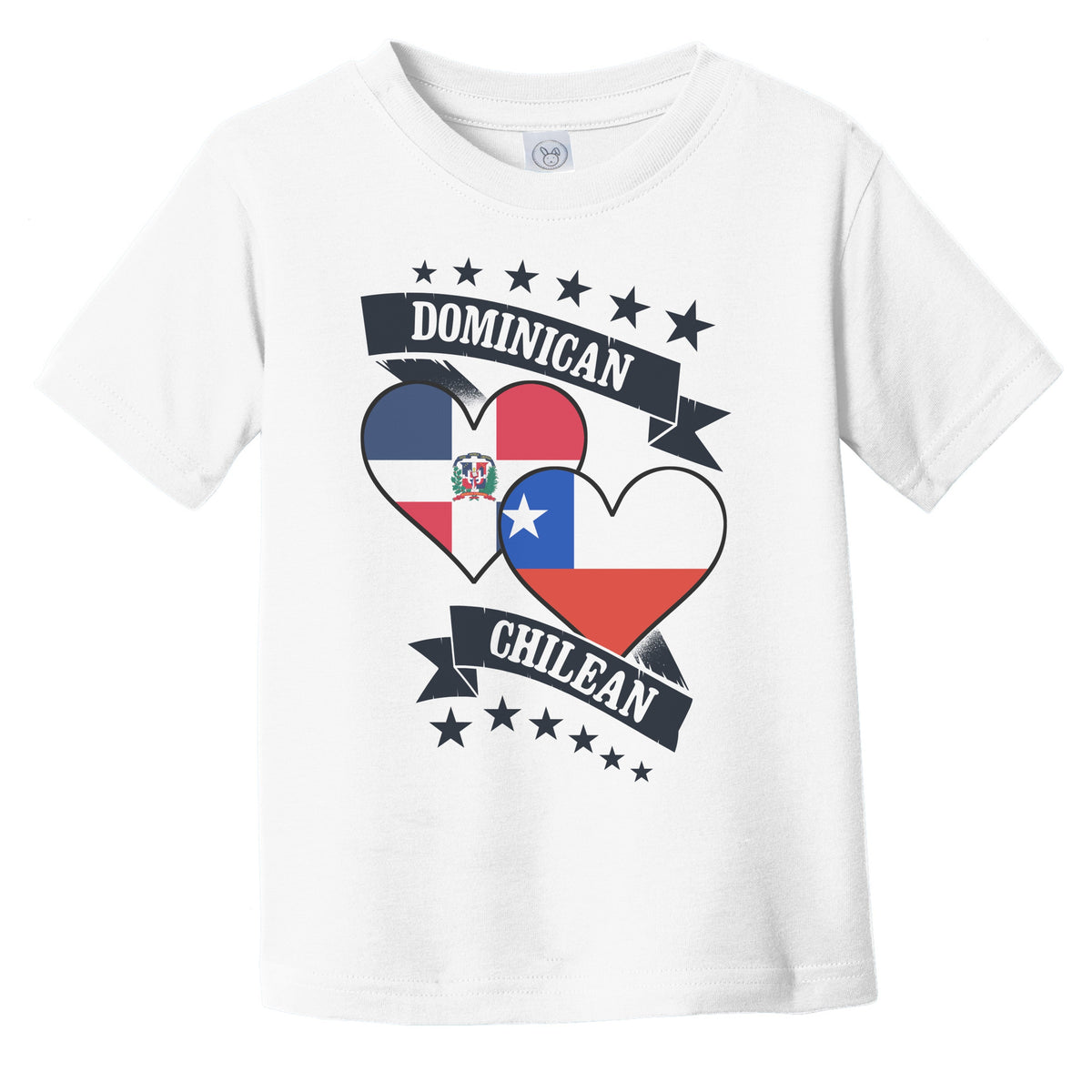 Dominican Chilean Heart Flags Dominican Republic Chile Infant Toddler T-Shirt