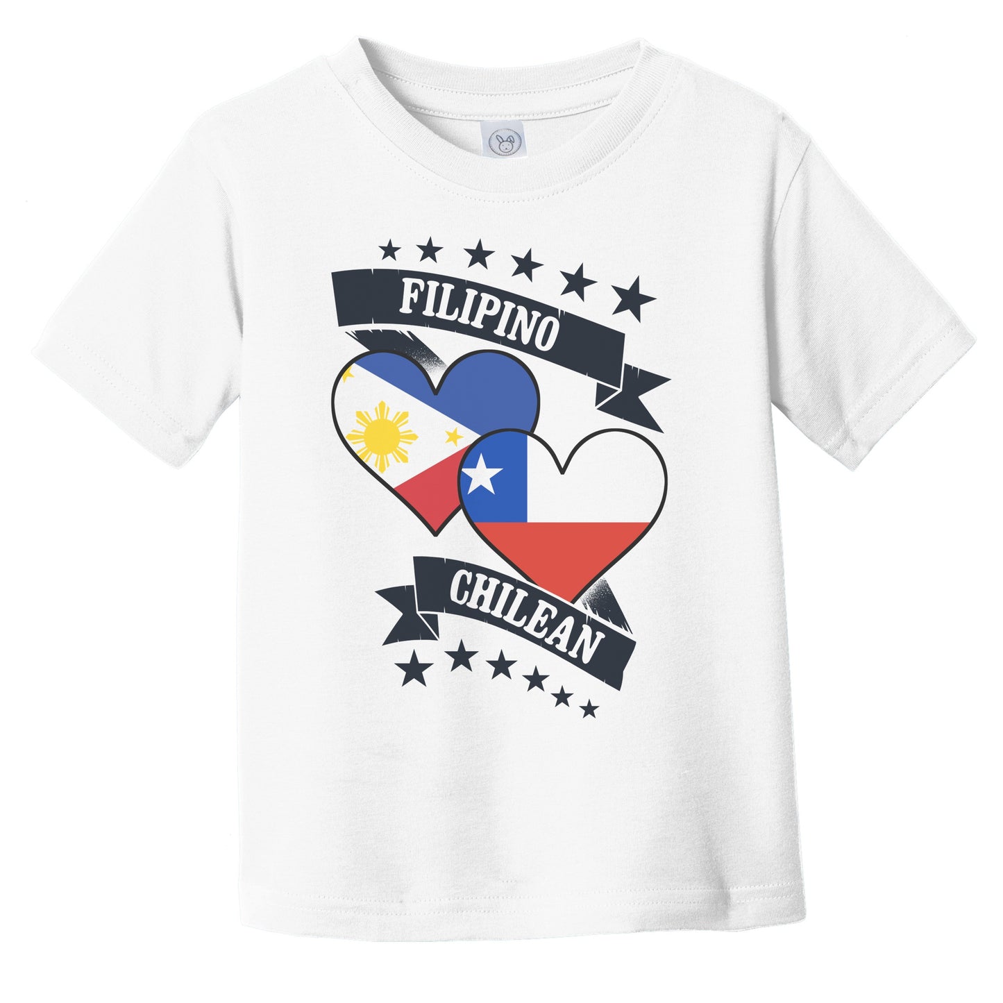 Filipino Chilean Heart Flags Philippines Chile Infant Toddler T-Shirt