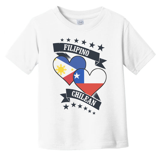 Filipino Chilean Heart Flags Philippines Chile Infant Toddler T-Shirt