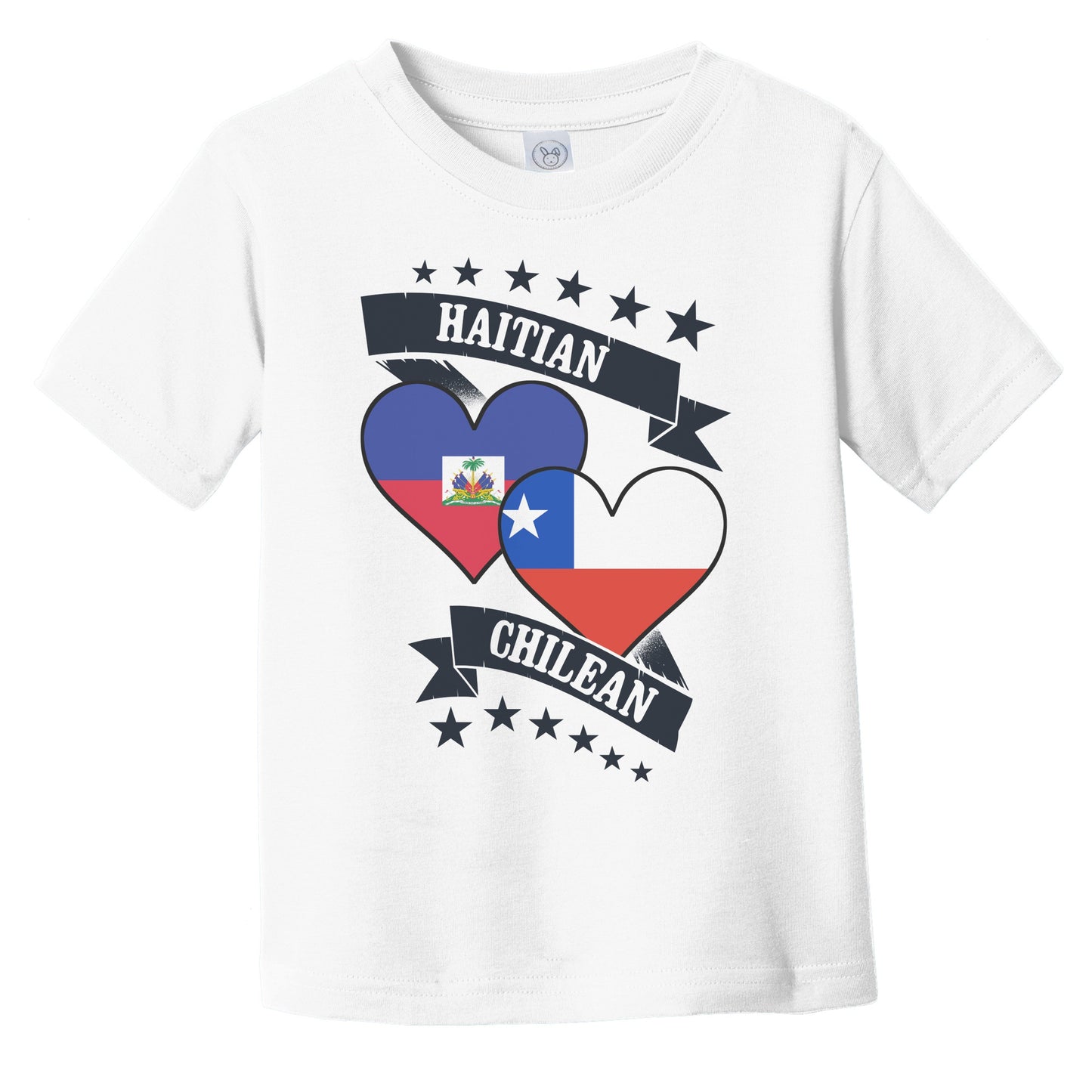 Haitian Chilean Heart Flags Haiti Chile Infant Toddler T-Shirt