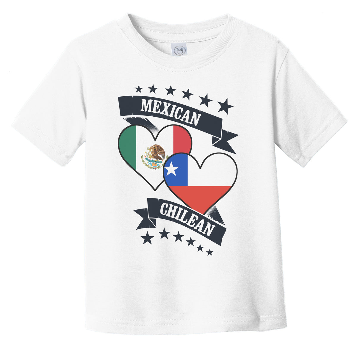 Mexican Chilean Heart Flags Mexico Chile Infant Toddler T-Shirt
