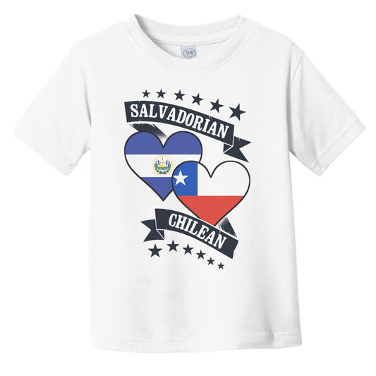 Salvadorian Chilean Heart Flags El Salvador Chile Infant Toddler T-Shirt