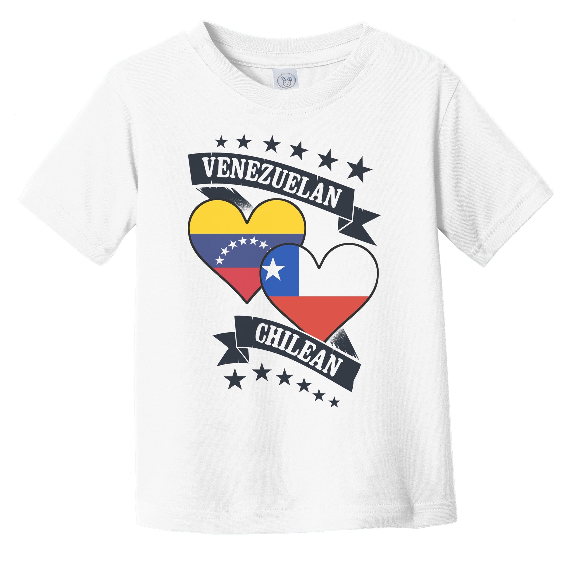 Venezuelan Chilean Heart Flags Venezuela Chile Infant Toddler T-Shirt