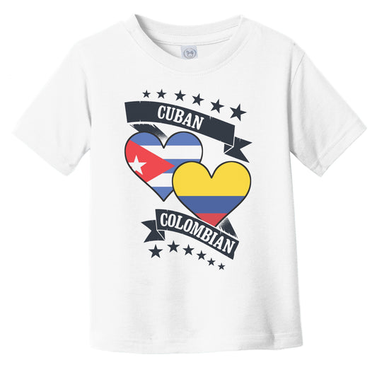 Cuban Colombian Heart Flags Cuba Colombia Infant Toddler T-Shirt