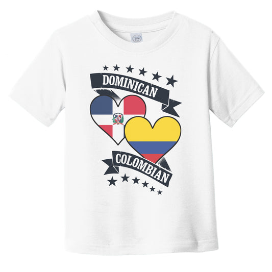 Dominican Colombian Heart Flags Dominican Republic Colombia Infant Toddler T-Shirt