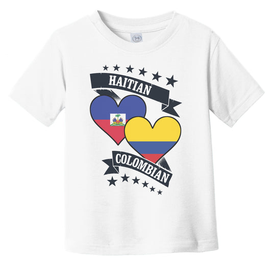 Haitian Colombian Heart Flags Haiti Colombia Infant Toddler T-Shirt