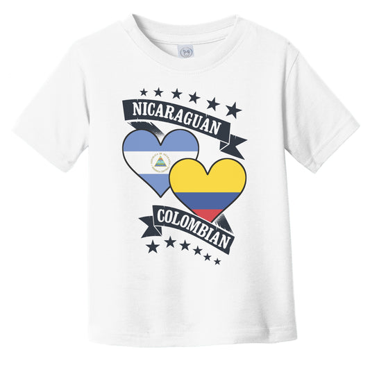 Nicaraguan Colombian Heart Flags Nicaragua Colombia Infant Toddler T-Shirt