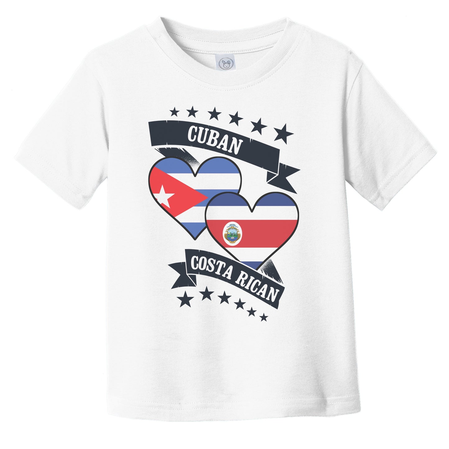 Cuban Costa Rican Heart Flags Cuba Costa Rica Infant Toddler T-Shirt